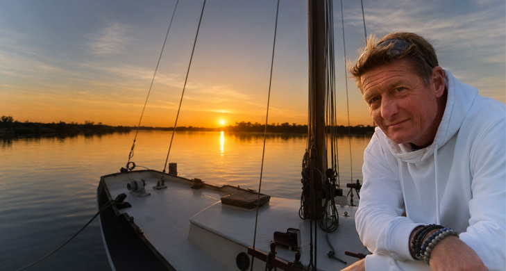 Windstil, maar het kompas wijst nog dezelfde kant op